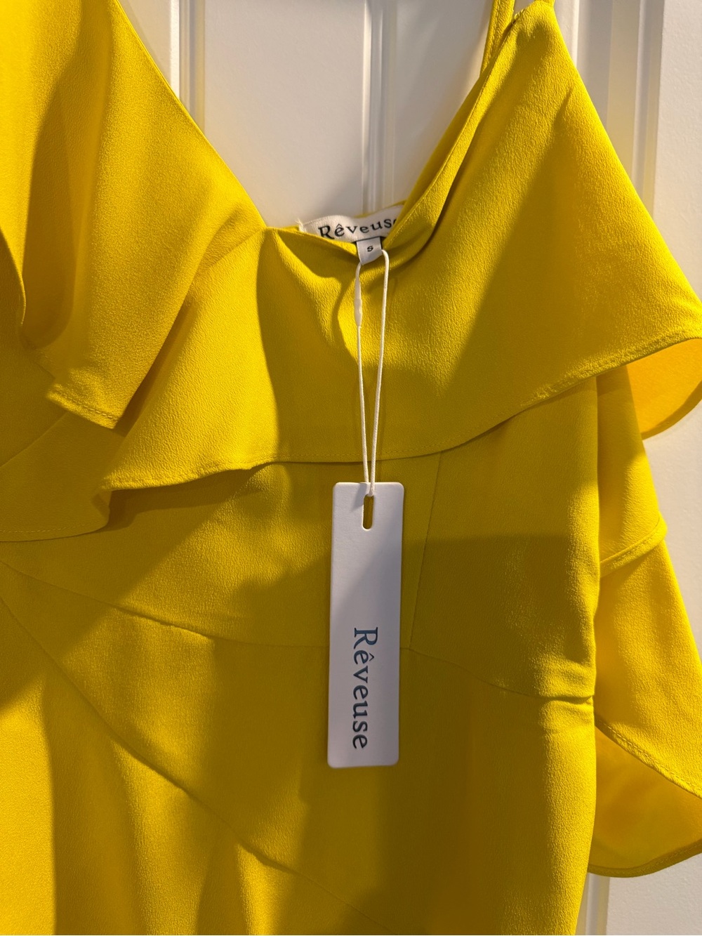 Yellow Ruffle One-Shoulder Dress - Picture 4 of 6